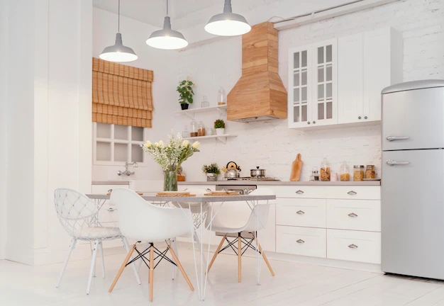 Minimalist white modern kitchen