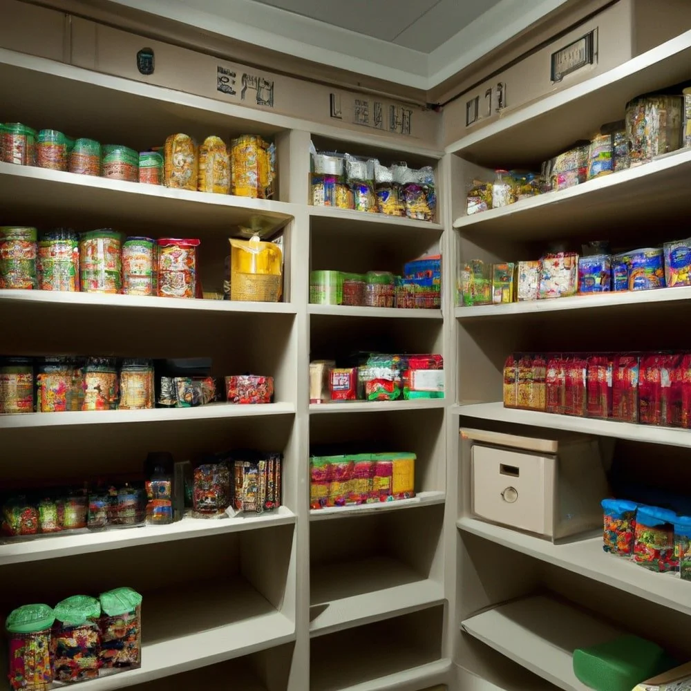 Organize Pantry With Deep Shelves - Pantry Organization Ideas 4 Light colored walk in pantry contains canned food
