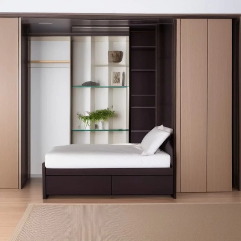 The Ultimate Murphy Bed Size Guide: How to Choose the Perfect Fit for Your Space 13 Folded out murphy bed with cabinets on both sides