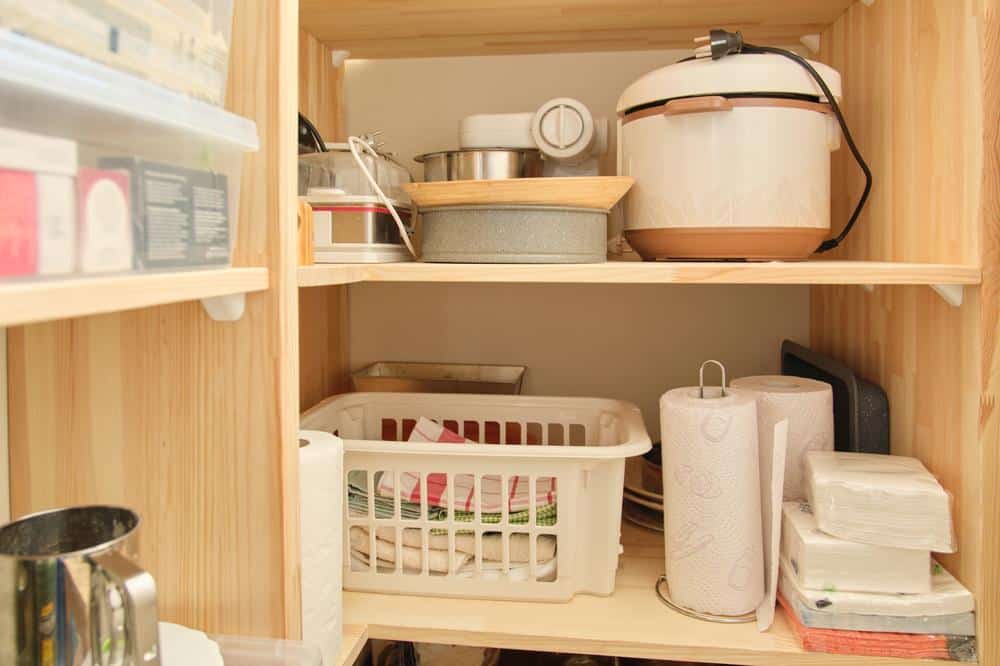Wooden pantry shelf organize