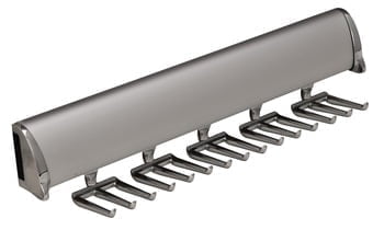 Tie rack - matt aluminum (15 hooks)