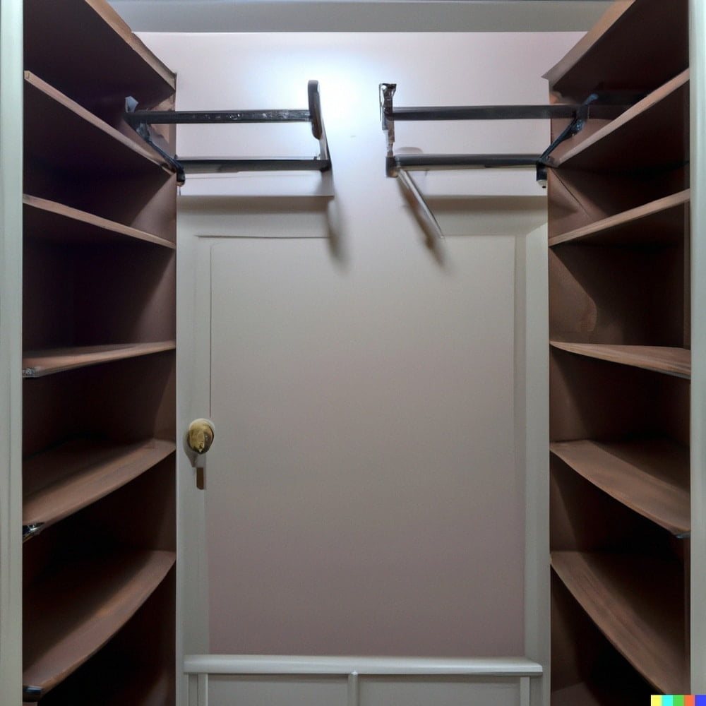 Double hanging reach-in closet