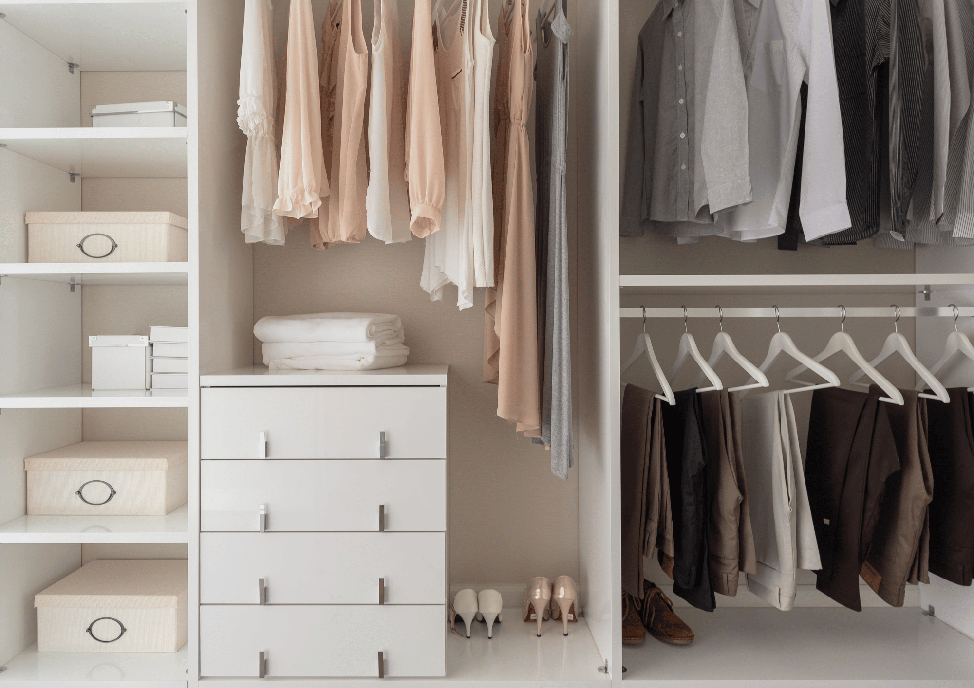 Reach-in closet designs