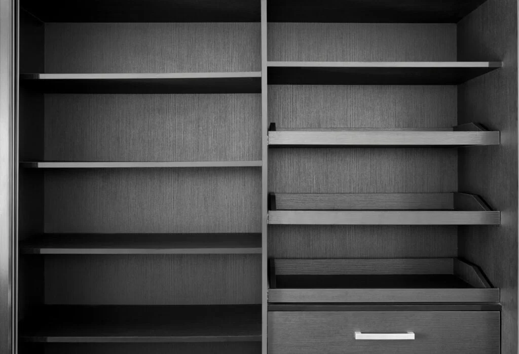Black wardrobe closet