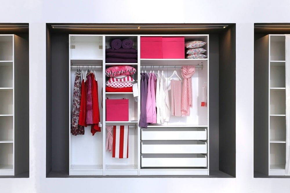 Built in wardrobe with drawers and hangers