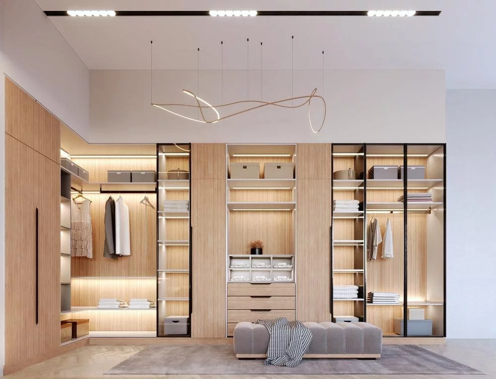 Glass Door Bag Closets Design Ideas