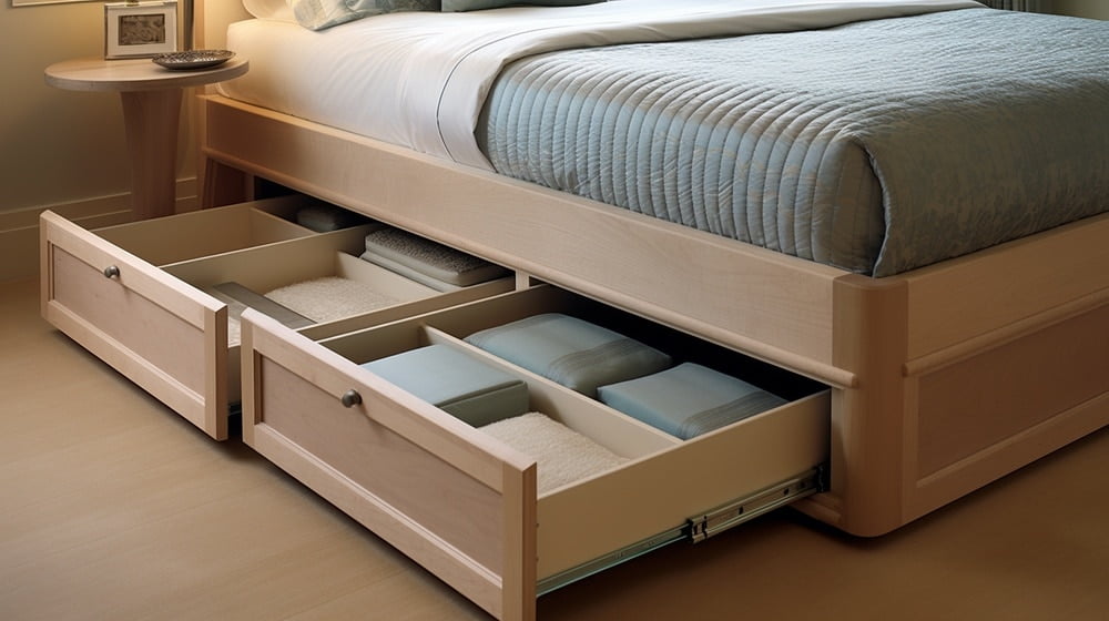 Bed with built in drawers