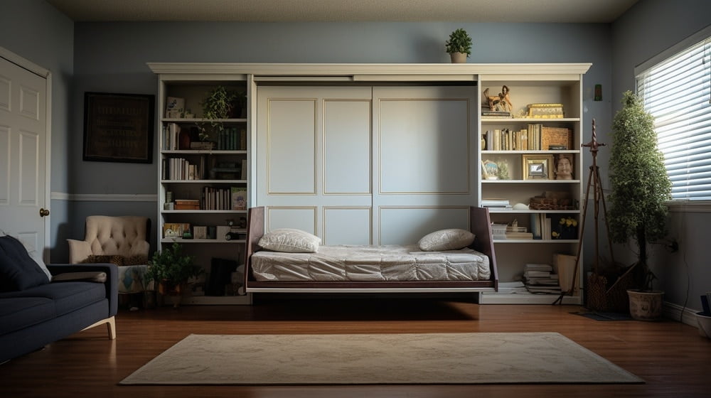 Murphy bed horizontal and folded out