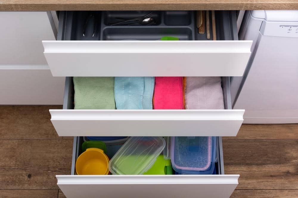Drawer with cutlery kitchen towels lunch | mastering the art of organizing a walk-in closet: a comprehensive guide